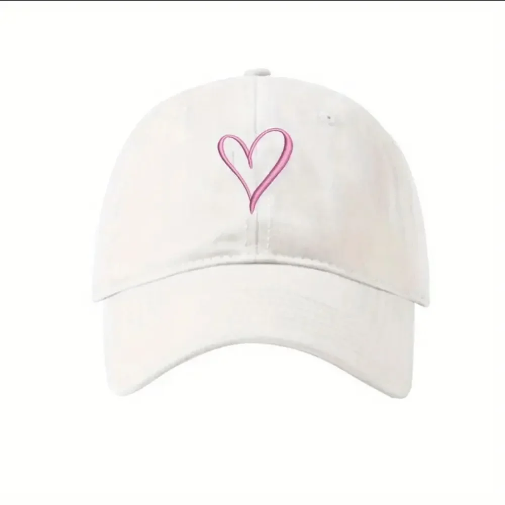 Hand Drawn Heart Hat Womens Embroidered Baseball Cap